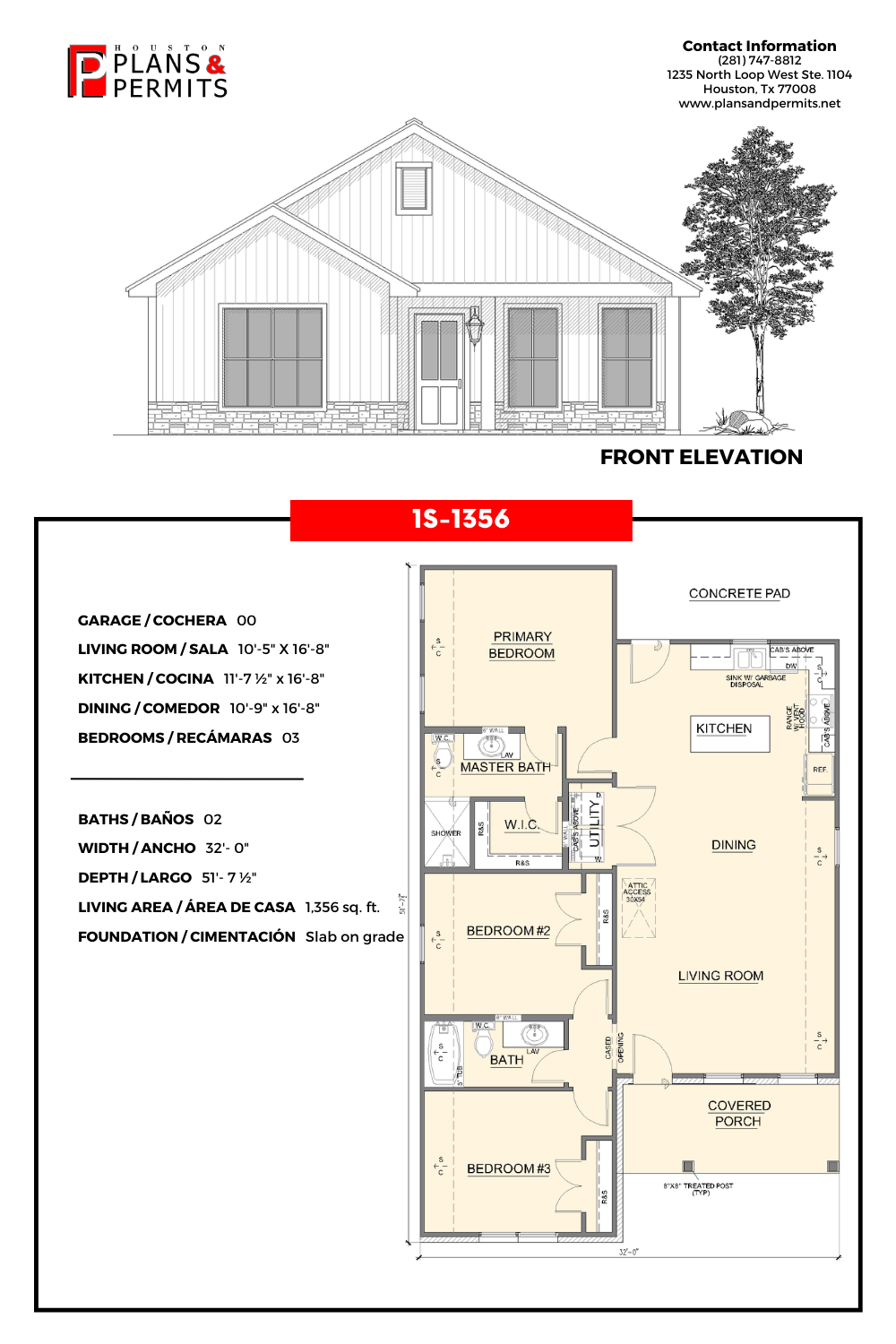 1 Story - 3 Bedroom – Plans and Permits